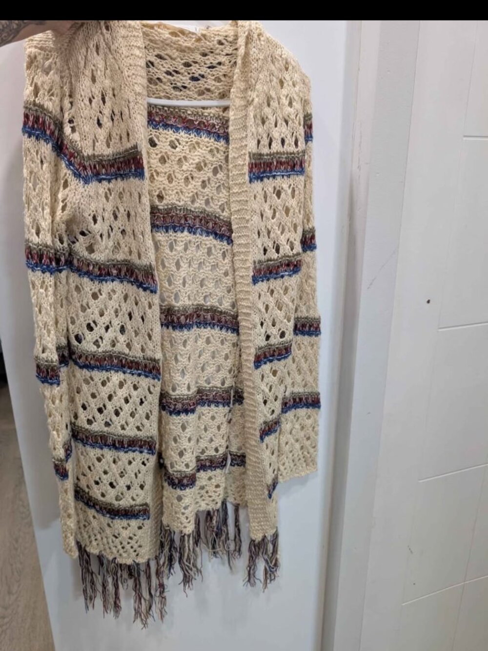 Fringe knit cardigan